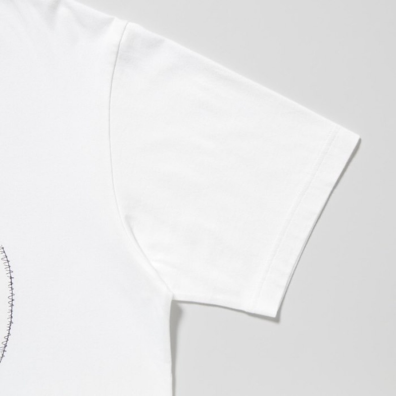 T Shirts Uniqlo PEACE FOR ALL Short-Sleeve Graphic Kaws Femme Blanche | 2467945