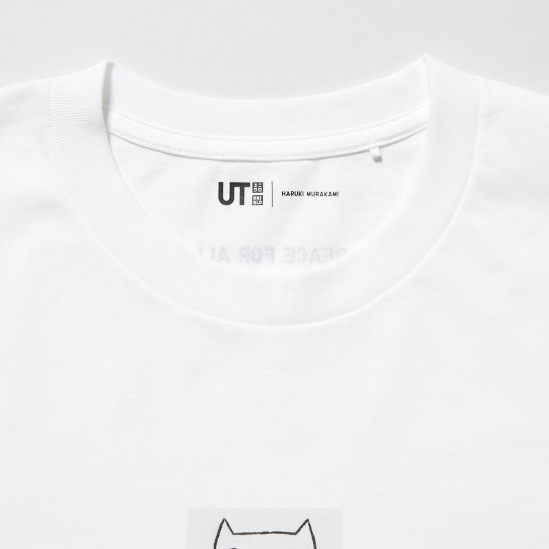 T Shirts Uniqlo PEACE FOR ALL Short-Sleeve Graphic Haruki Murakami Homme Blanche | 1644765