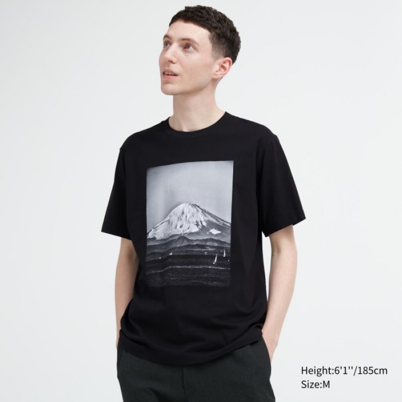 T Shirts Uniqlo PEACE FOR ALL Short-Sleeve Graphic Daido Moriyama Femme Noir | 204213