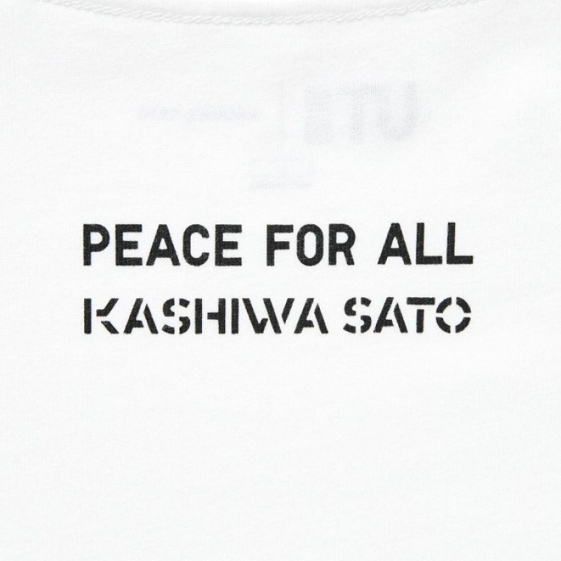 T Shirts Uniqlo PEACE FOR ALL Short-Sleeve Graphic Kashiwa Sato Femme Blanche | 7081175