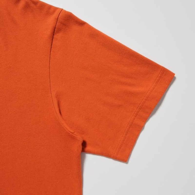 T Shirts Uniqlo PEACE FOR ALL Short-Sleeve Graphic Keith Haring Femme Orange | 7014432