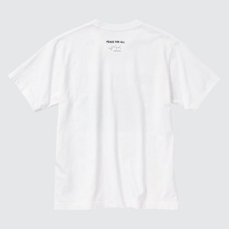 T Shirts Uniqlo PEACE FOR ALL Short-Sleeve Graphic Magnum Photos Femme Blanche | 4504337
