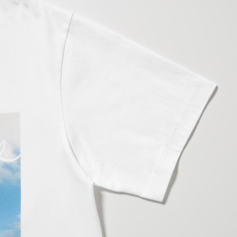 T Shirts Uniqlo PEACE FOR ALL Short-Sleeve Graphic Magnum Photos Femme Blanche | 4504337