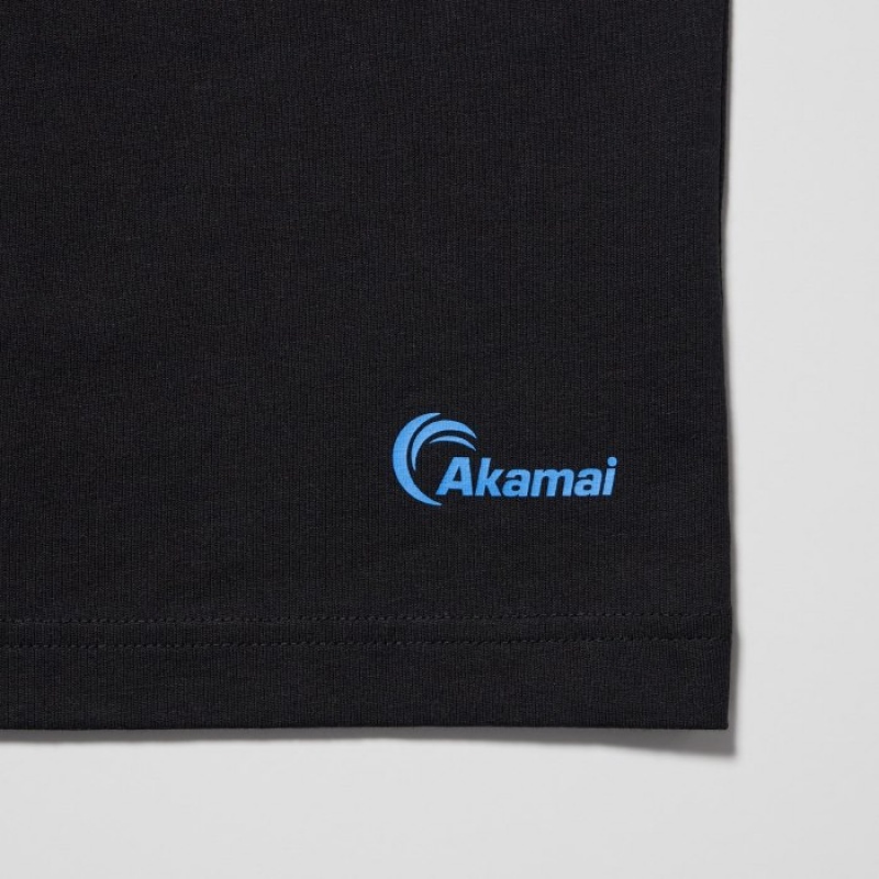 T Shirts Uniqlo PEACE FOR ALL Short-Sleeve Graphic Akamai Femme Noir | 6620910