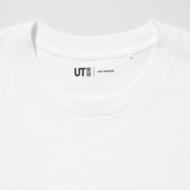 T Shirts Uniqlo PEACE FOR ALL Short-Sleeve Graphic Wim Wenders Femme Blanche | 1718539