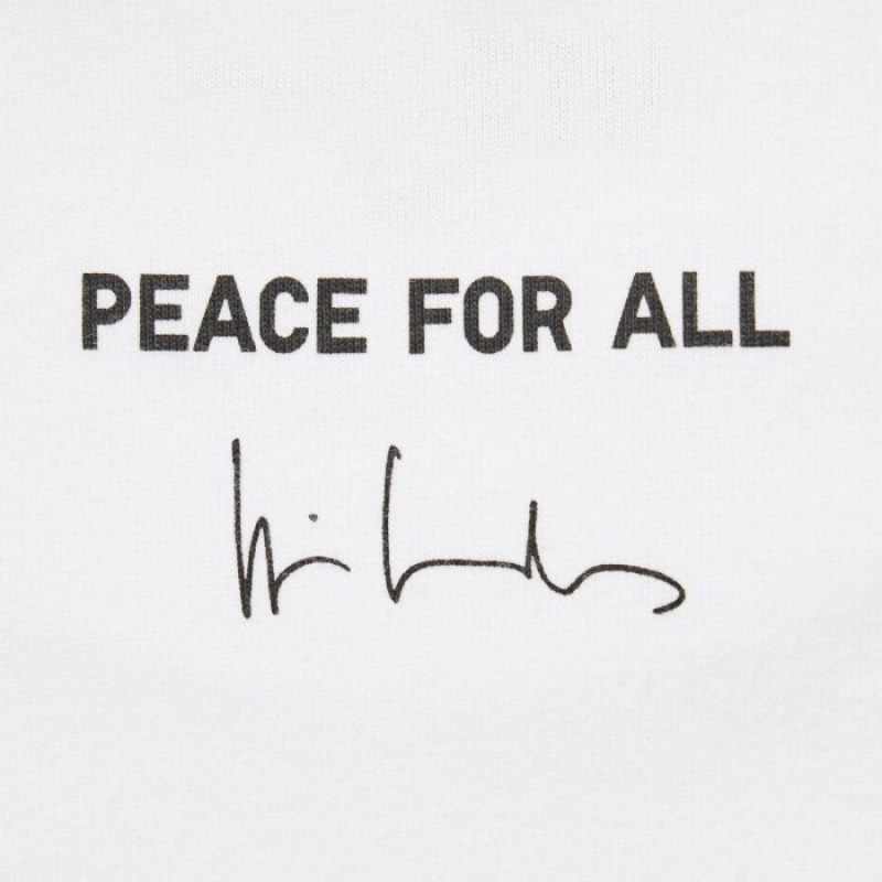 T Shirts Uniqlo PEACE FOR ALL Short-Sleeve Graphic Wim Wenders Femme Blanche | 1718539