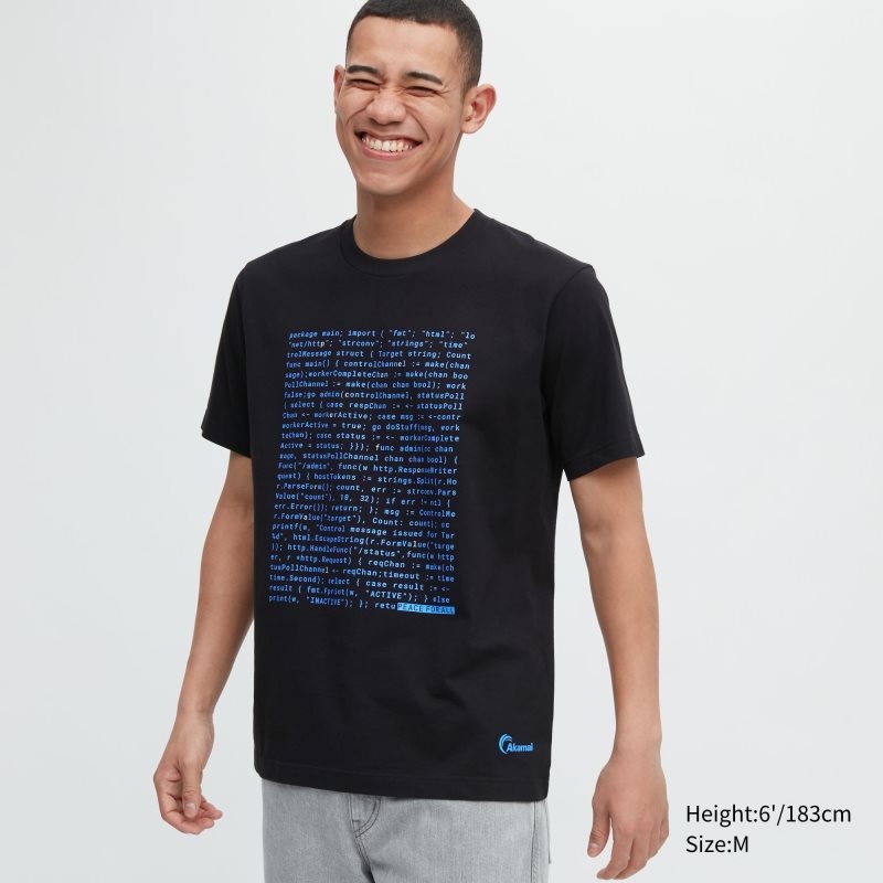 T Shirts Uniqlo Peace For All Akamai Short-sleeve Graphic Homme Noir | 3649700