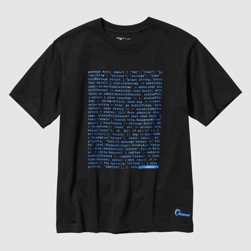 T Shirts Uniqlo Peace For All Akamai Short-sleeve Graphic Homme Noir | 3649700