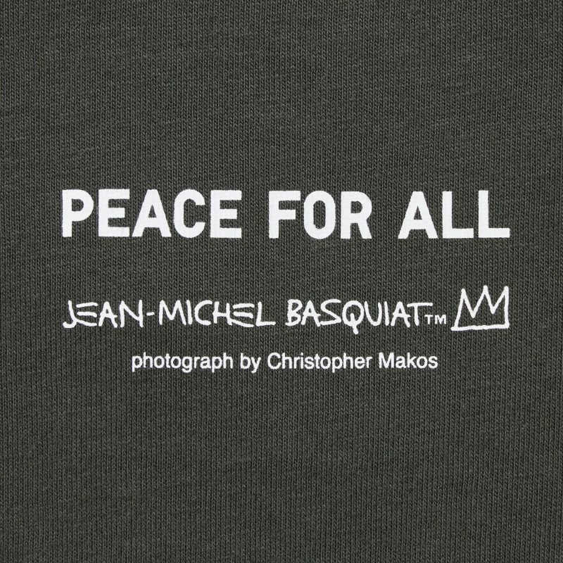 T Shirts Uniqlo Peace For All Basquiat Short-sleeve Graphic Homme Grise | 6636380
