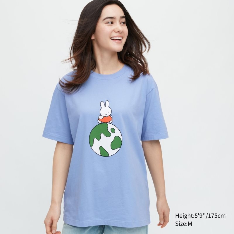 T Shirts Uniqlo Peace For All Dick Bruna Short-sleeve Graphic Homme Bleu | 2874678