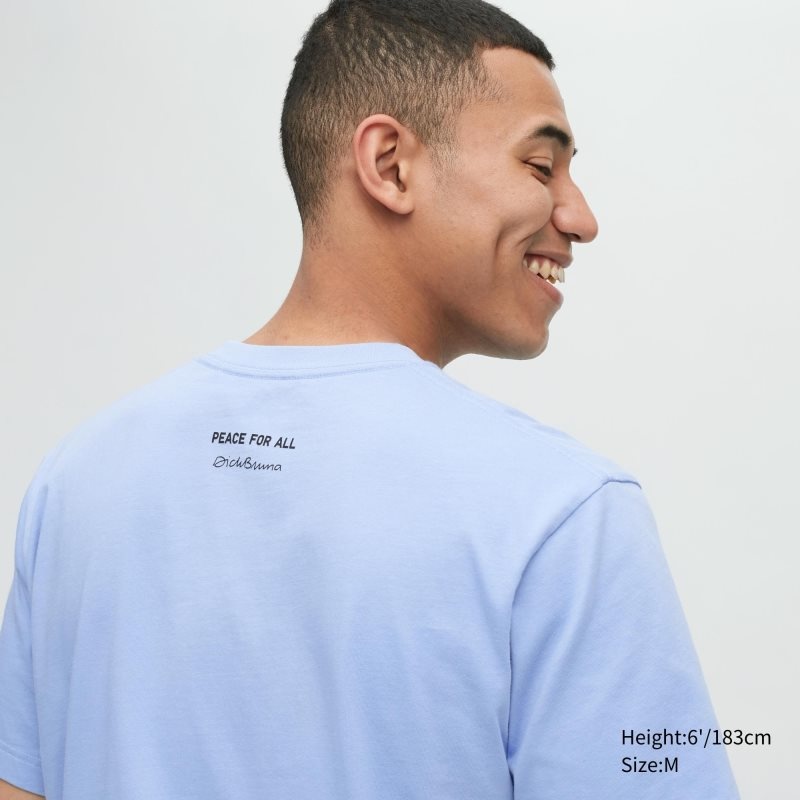 T Shirts Uniqlo Peace For All Dick Bruna Short-sleeve Graphic Homme Bleu | 2874678