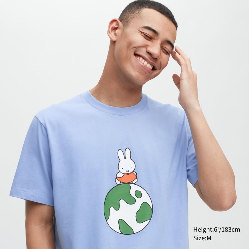T Shirts Uniqlo Peace For All Dick Bruna Short-sleeve Graphic Homme Bleu | 2874678