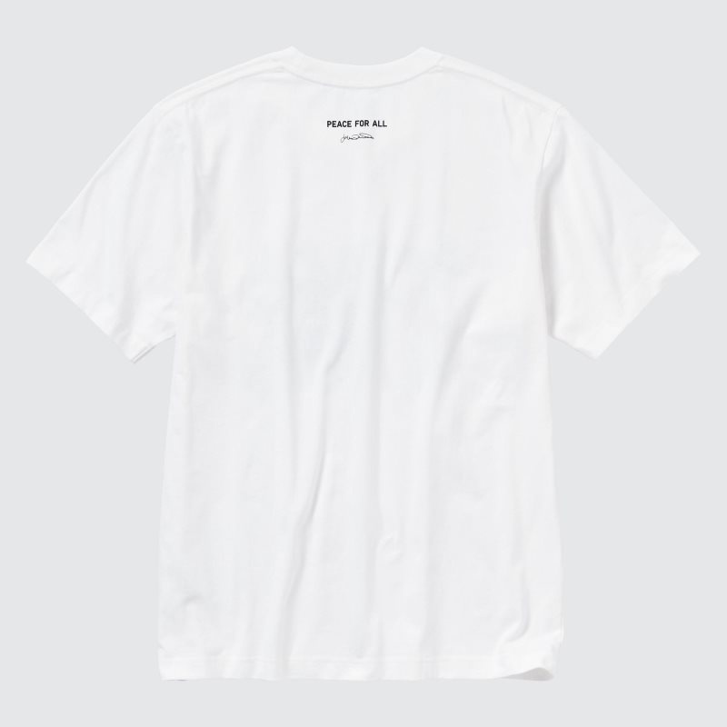 T Shirts Uniqlo Peace For All Julian Opie Short-sleeve Graphic Homme Blanche | 3981640
