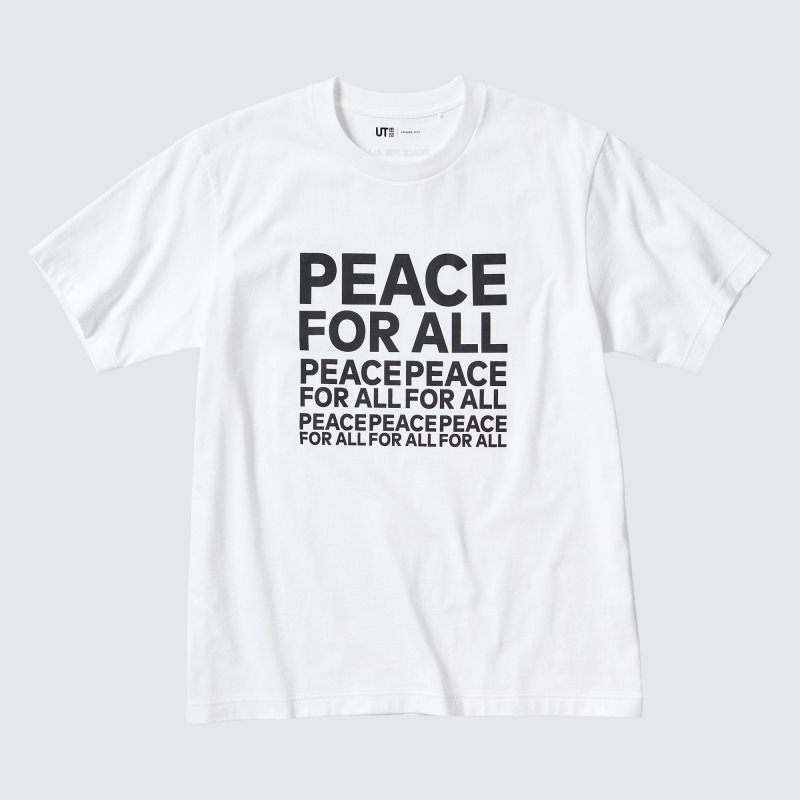 T Shirts Uniqlo Peace For All Kashiwa Sato Short-sleeve Graphic Homme Blanche | 9293974