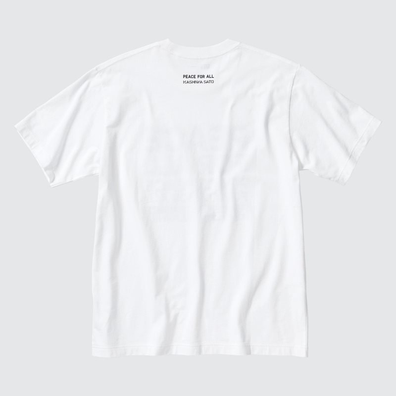 T Shirts Uniqlo Peace For All Kashiwa Sato Short-sleeve Graphic Homme Blanche | 9293974