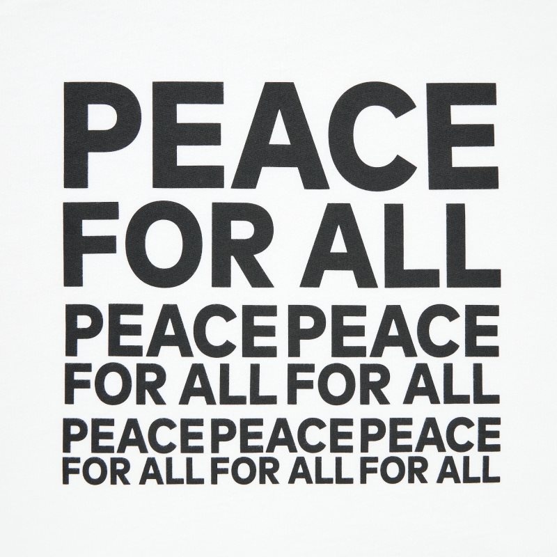 T Shirts Uniqlo Peace For All Kashiwa Sato Short-sleeve Graphic Homme Blanche | 9293974
