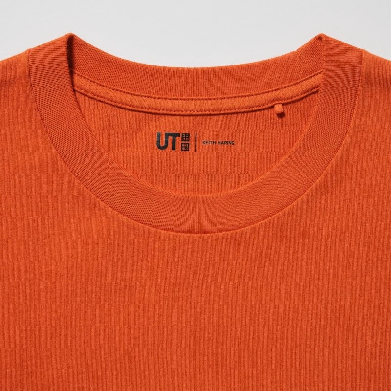 T Shirts Uniqlo Peace For All Keith Haring Short-sleeve Graphic Homme Orange | 9824144