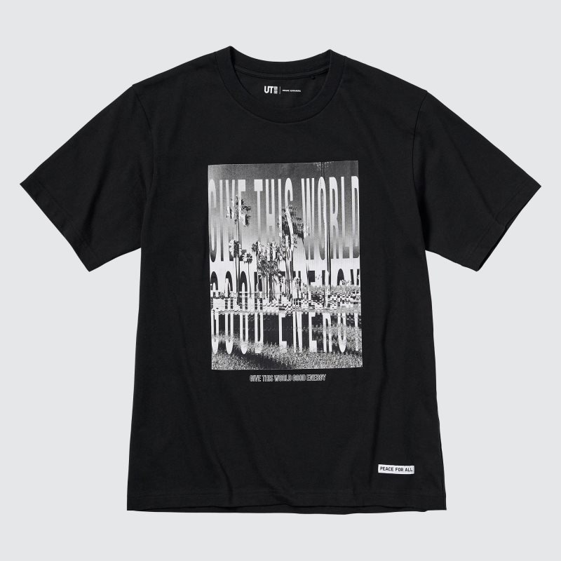 T Shirts Uniqlo Peace For All Kosuke Kawamura Short-sleeve Graphic Homme Noir | 2285126