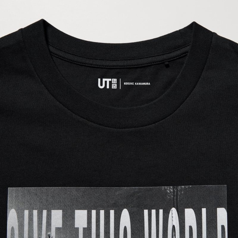 T Shirts Uniqlo Peace For All Kosuke Kawamura Short-sleeve Graphic Homme Noir | 2285126