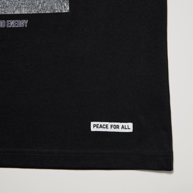 T Shirts Uniqlo Peace For All Kosuke Kawamura Short-sleeve Graphic Homme Noir | 2285126