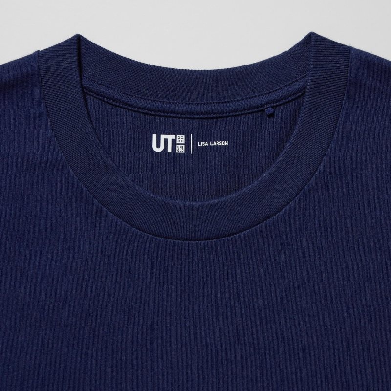 T Shirts Uniqlo Peace For All Lisa Larson Short-sleeve Graphic Homme Bleu Marine | 7271539