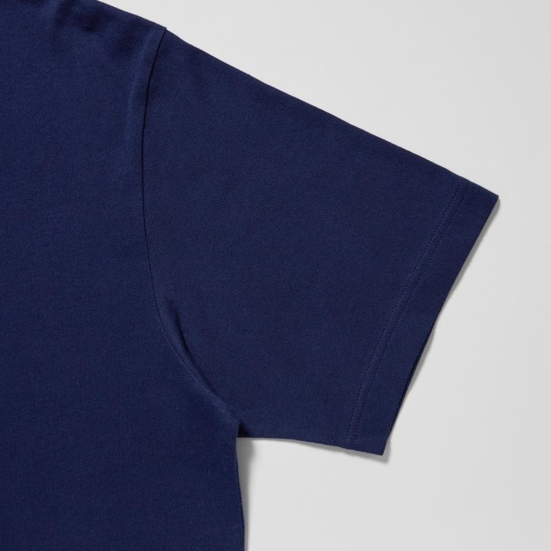 T Shirts Uniqlo Peace For All Lisa Larson Short-sleeve Graphic Homme Bleu Marine | 7271539