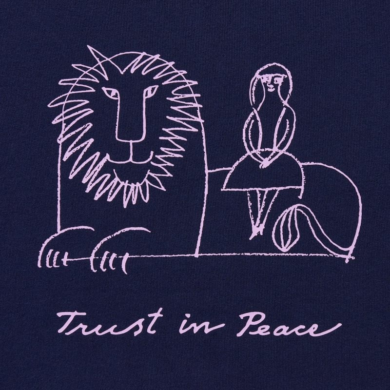 T Shirts Uniqlo Peace For All Lisa Larson Short-sleeve Graphic Homme Bleu Marine | 7271539