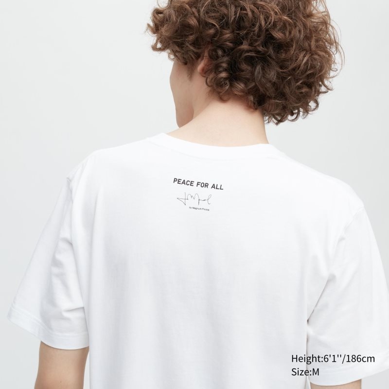 T Shirts Uniqlo Peace For All Magnum Photos Short-sleeve Graphic Homme Blanche | 7236922