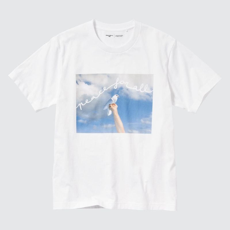 T Shirts Uniqlo Peace For All Magnum Photos Short-sleeve Graphic Homme Blanche | 7236922