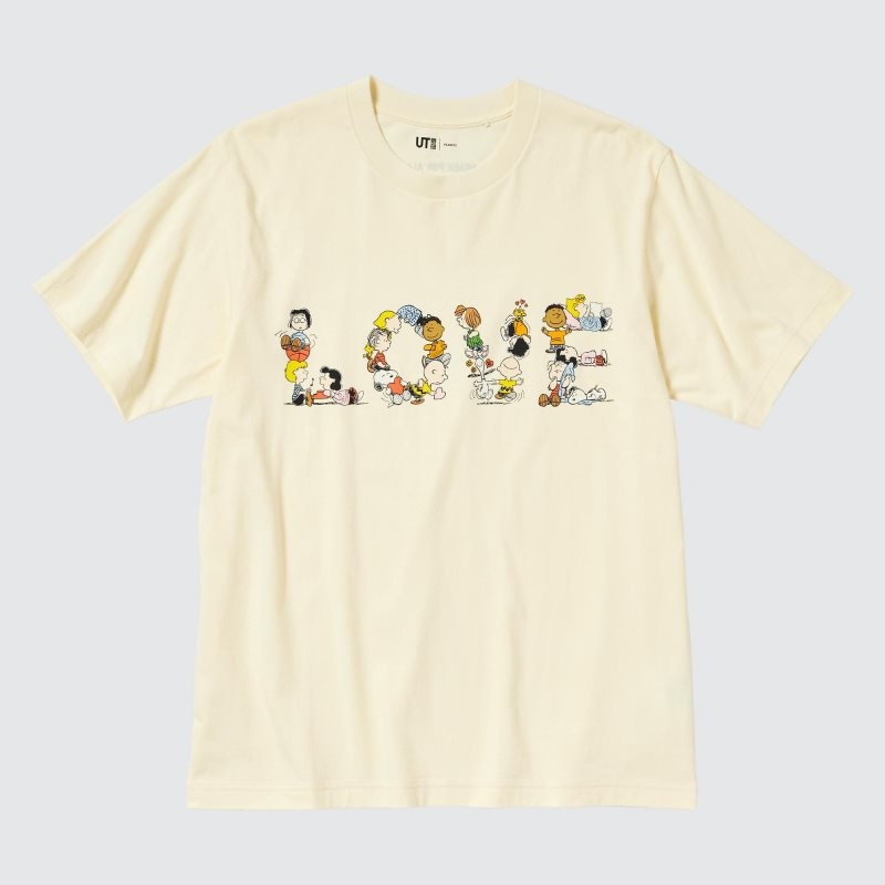 T Shirts Uniqlo Peace For All Peanuts Short-sleeve Graphic Homme Jaune | 6565337