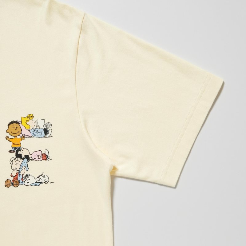 T Shirts Uniqlo Peace For All Peanuts Short-sleeve Graphic Homme Jaune | 6565337