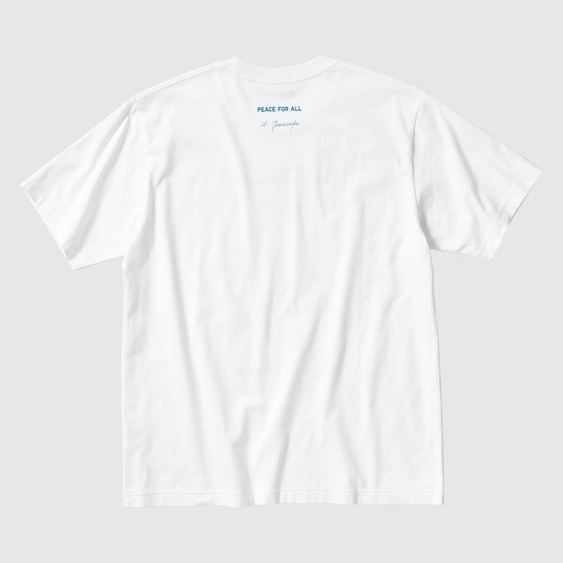 T Shirts Uniqlo Peace For All Shinya Yamanaka Short-sleeve Graphic Homme Blanche | 5184272