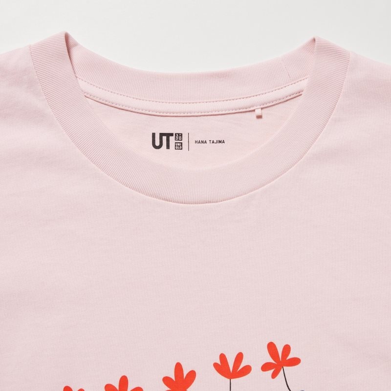 T Shirts Uniqlo Peace For All Short-sleeve Graphic Hana Tajima Homme Rose | 3985930