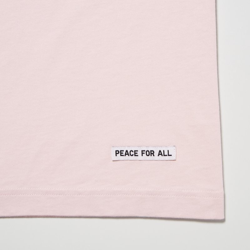 T Shirts Uniqlo Peace For All Short-sleeve Graphic Hana Tajima Homme Rose | 3985930