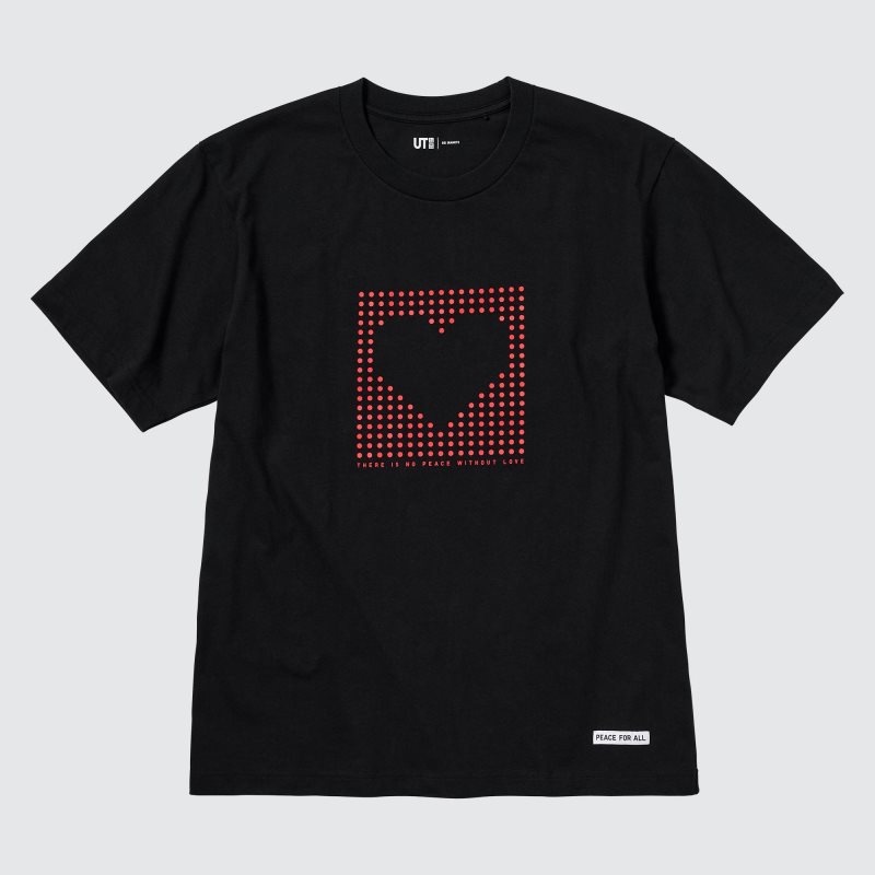 T Shirts Uniqlo Peace For All Short-sleeve Graphic Rei Inamoto Homme Noir | 3329746
