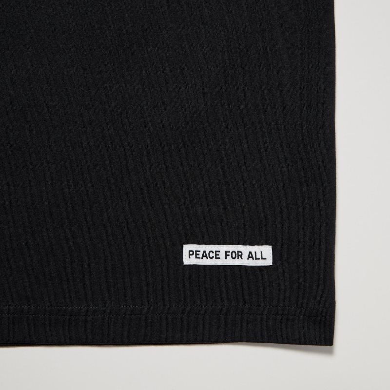 T Shirts Uniqlo Peace For All Short-sleeve Graphic Rei Inamoto Homme Noir | 3329746