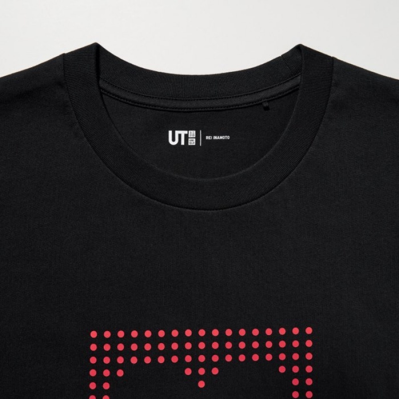 T Shirts Uniqlo Peace For All Short-sleeve Graphic Rei Inamoto Femme Noir | 6511387