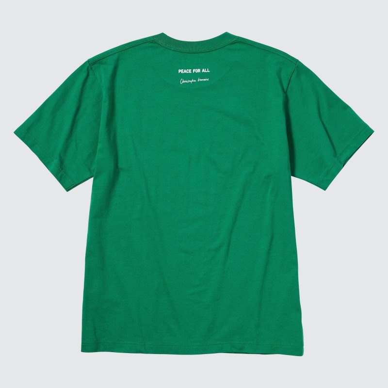 T Shirts Uniqlo Peace For All Short-sleeve Graphic Christophe Lemaire Homme Vert | 5546001