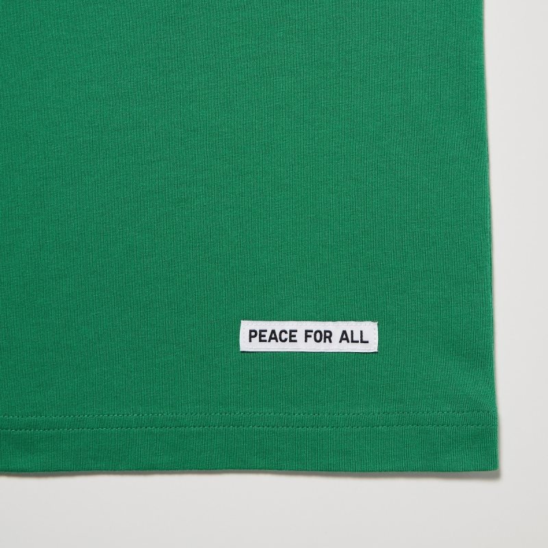 T Shirts Uniqlo Peace For All Short-sleeve Graphic Christophe Lemaire Homme Vert | 5546001