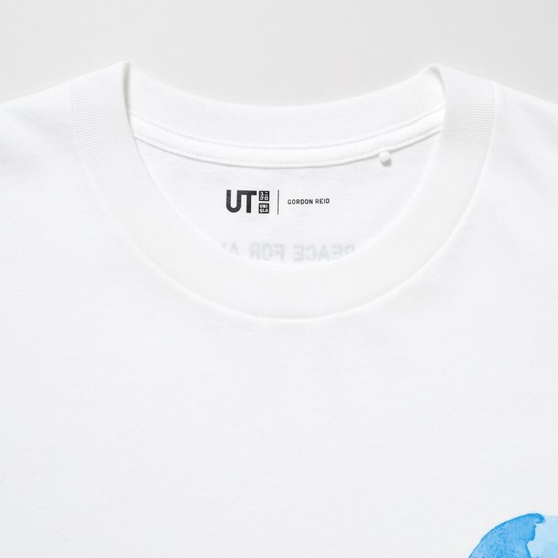 T Shirts Uniqlo Peace For All Ut Gordon Reid Short-sleeve Graphic Homme Blanche | 2705003