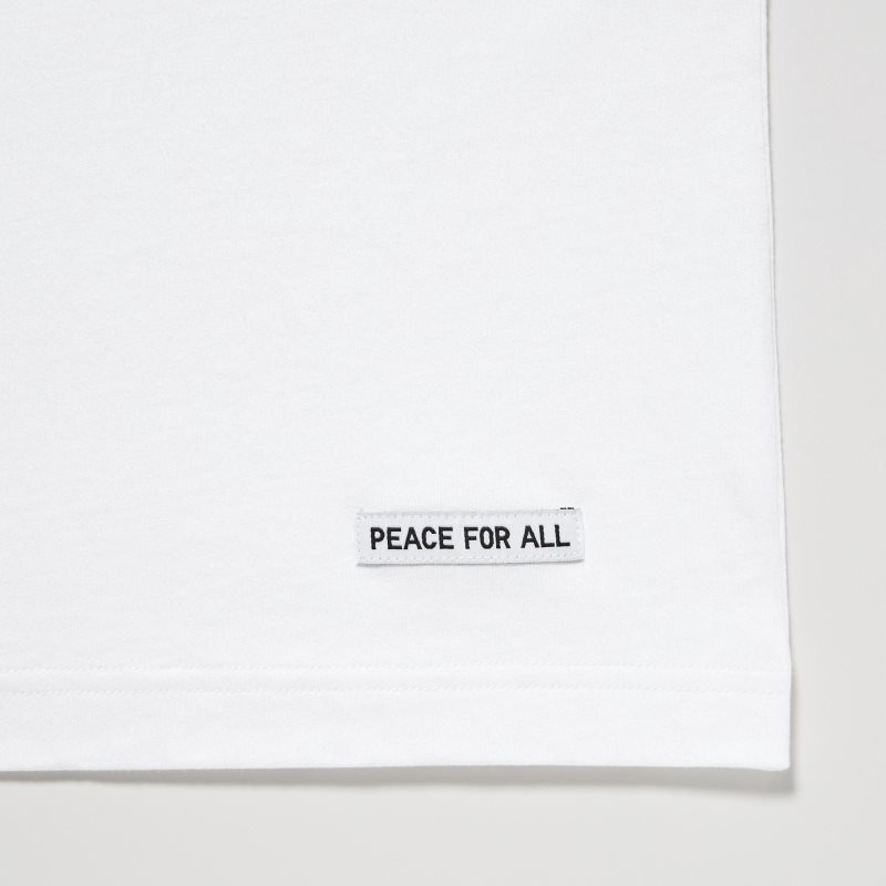 T Shirts Uniqlo Peace For All Ut Jw Anderson Short-sleeve Graphic Homme Blanche | 4462973