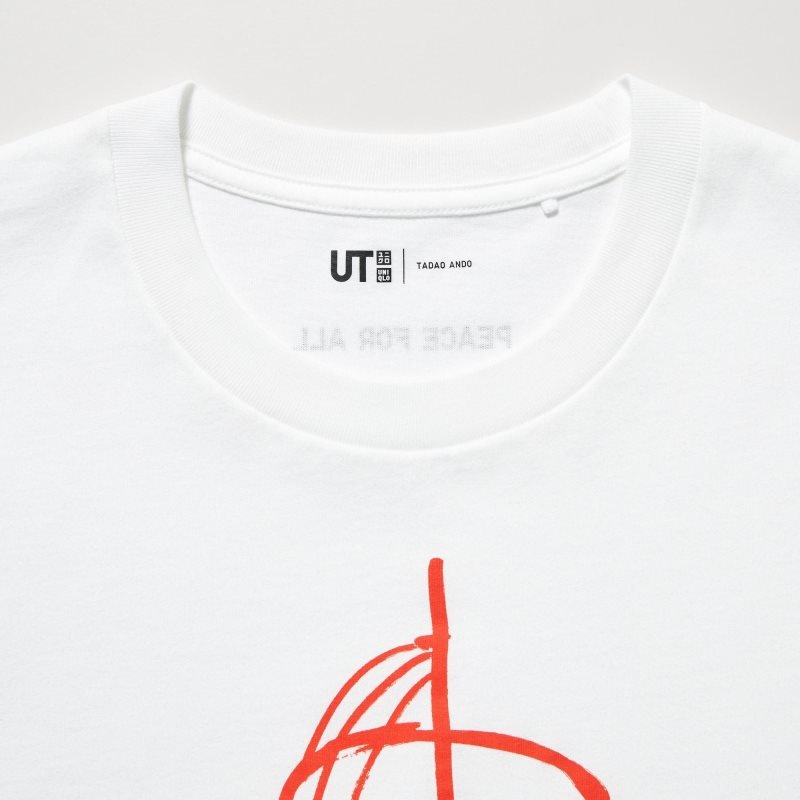 T Shirts Uniqlo Peace For All Ut Tadao Ando Short-sleeve Graphic Homme Blanche | 8443907