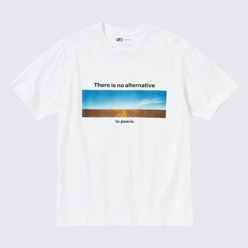T Shirts Uniqlo Peace For All Wim Wenders Short-sleeve Graphic Homme Blanche | 6415345