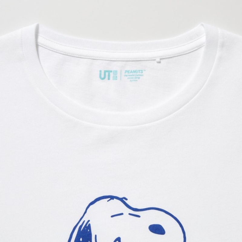 T Shirts Uniqlo Peanuts Hawaii UT Short-Sleeve Femme Blanche | 7936040