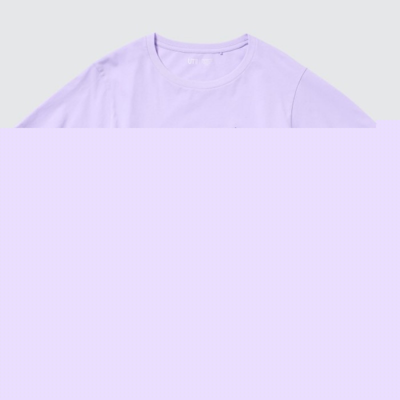 T Shirts Uniqlo Peanuts Hawaii UT Short-Sleeve Femme Violette | 1624509