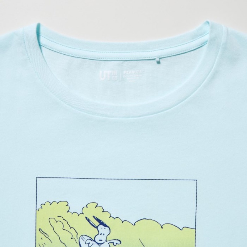 T Shirts Uniqlo Peanuts Hawaii UT Short-Sleeve Femme Vert | 6154447