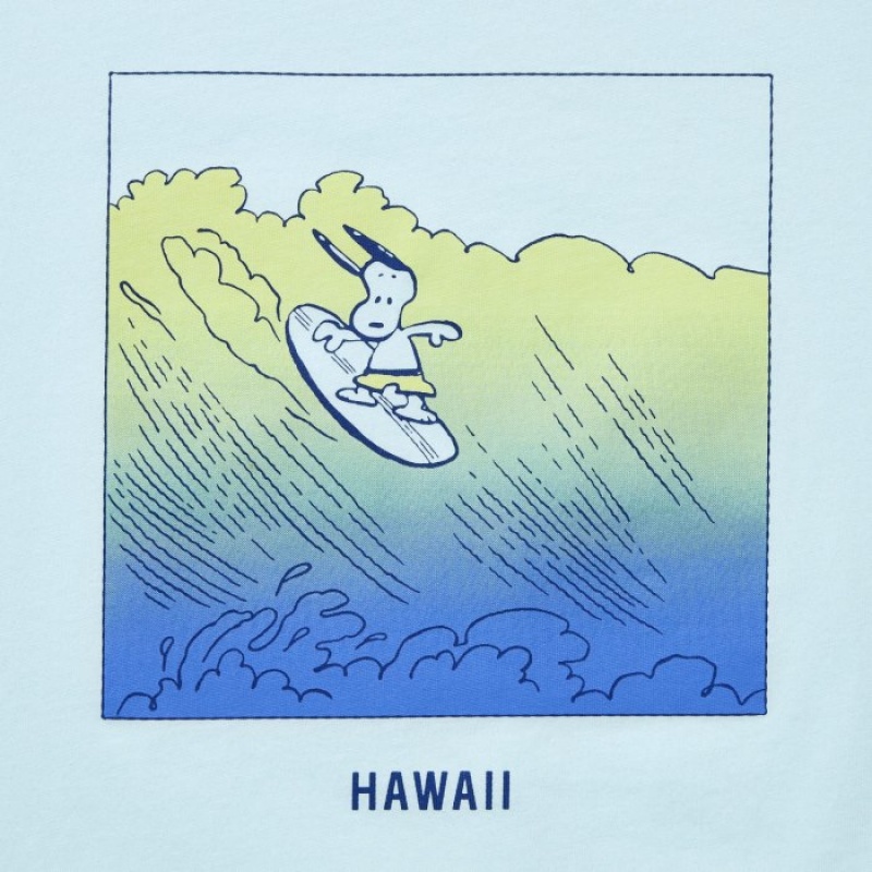 T Shirts Uniqlo Peanuts Hawaii UT Short-Sleeve Femme Vert | 6154447