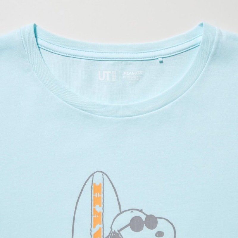 T Shirts Uniqlo Peanuts Hawaii UT Short-Sleeve Femme Vert | 1078345