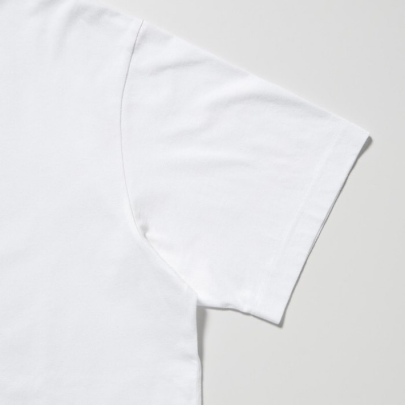 T Shirts Uniqlo Peanuts Hawaii UT Short Sleeve Femme Blanche | 2699426