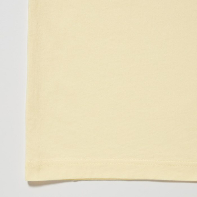T Shirts Uniqlo Peanuts Hawaii UT Short Sleeve Femme Jaune | 2114148